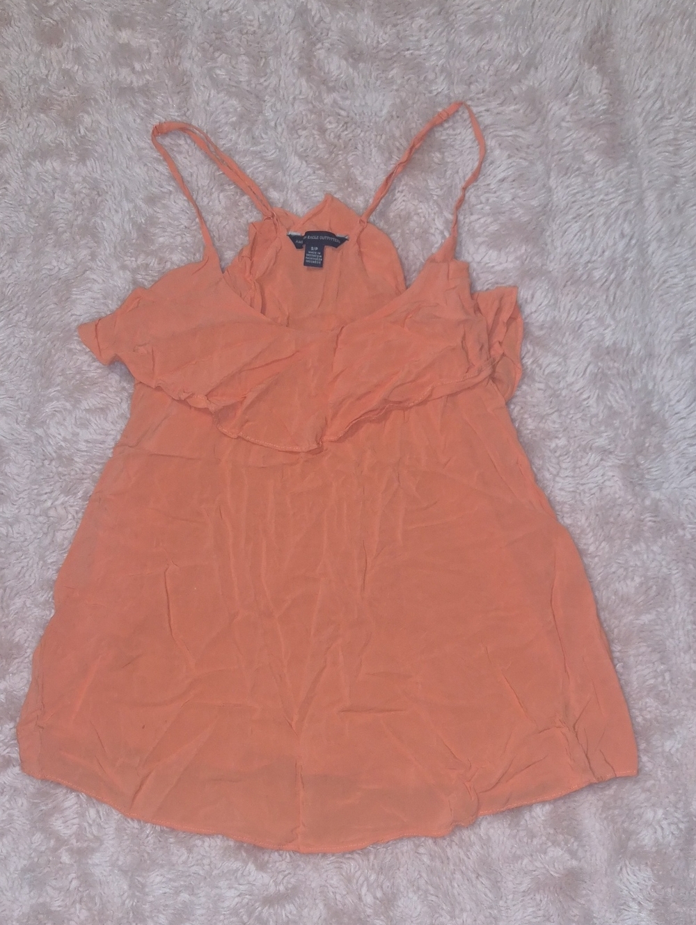 American Eagle Outfitters Peach/Coral Ruffle Camisole